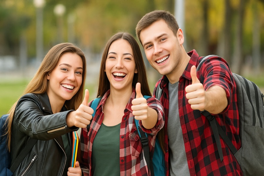 Zadowoleni studenci