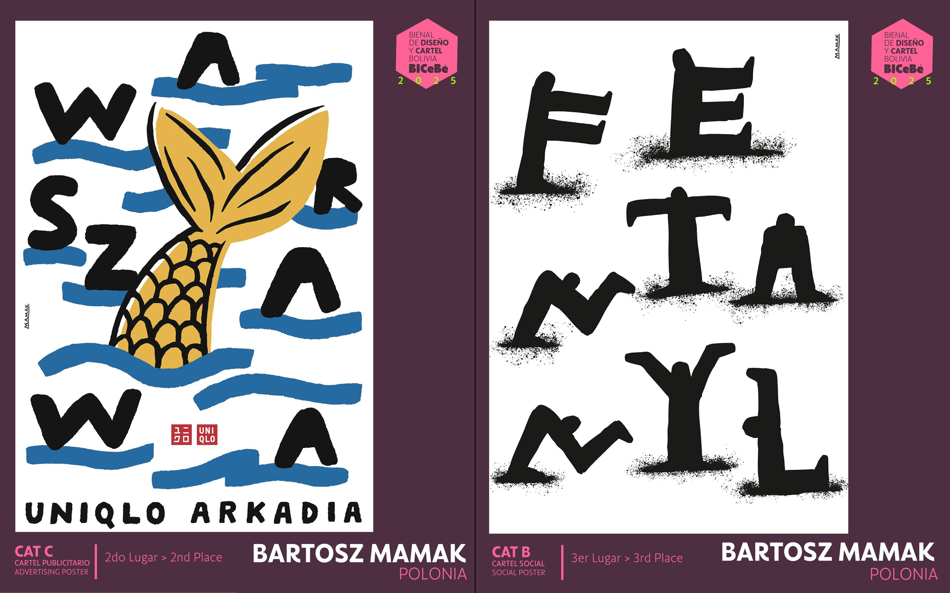 Bartosz Mamak na 2. i 3. miejscu na Bienal de Diseño y Cartel Bolivia BICeBé