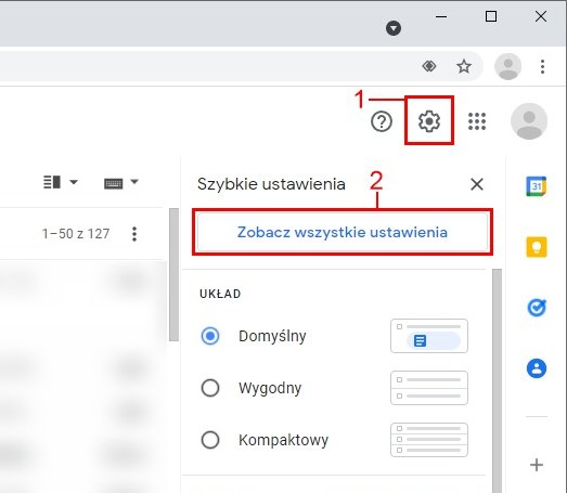 Dostęp do ustawień Gmail