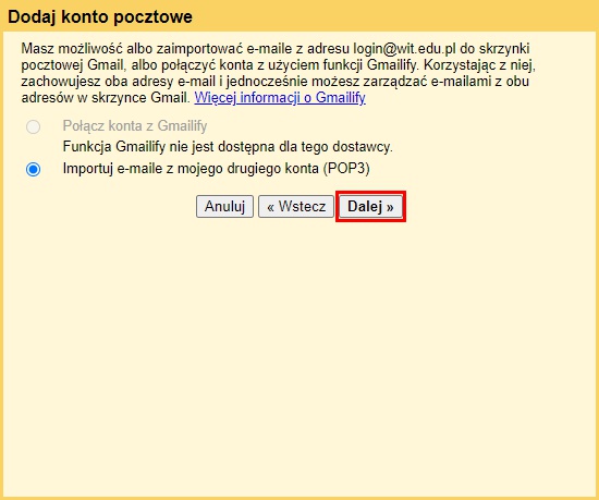 Kontynuacja konfiguracji